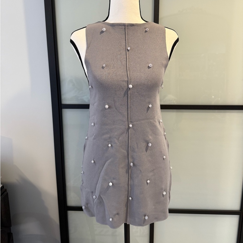 H&M Gray Sleeveless Tunic with Embellishments